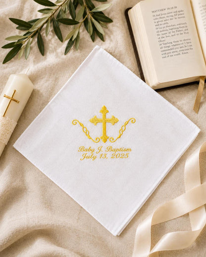 Personalized Baptism Handkerchief