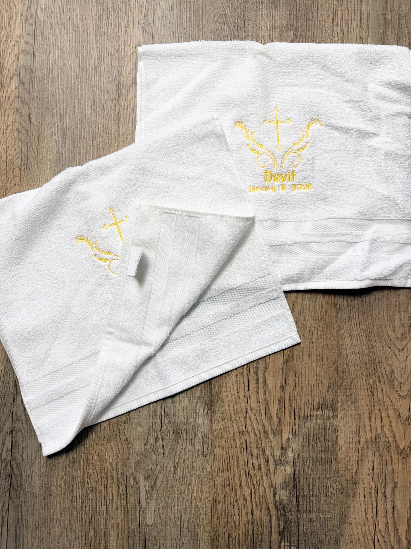 Baptism Towel and Seashell Gift Set