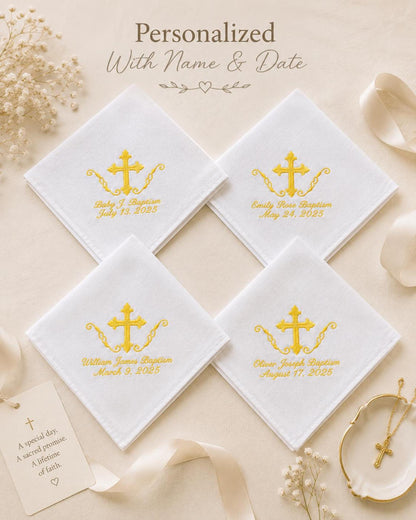 Personalized Baptism Handkerchief