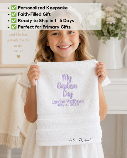 Personalized Baptism Towel for Any Age