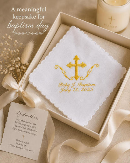 Personalized Baptism Handkerchief