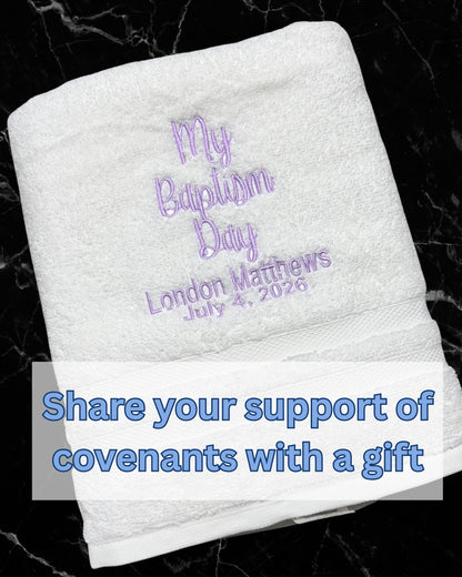 Personalized Baptism Towel for Any Age