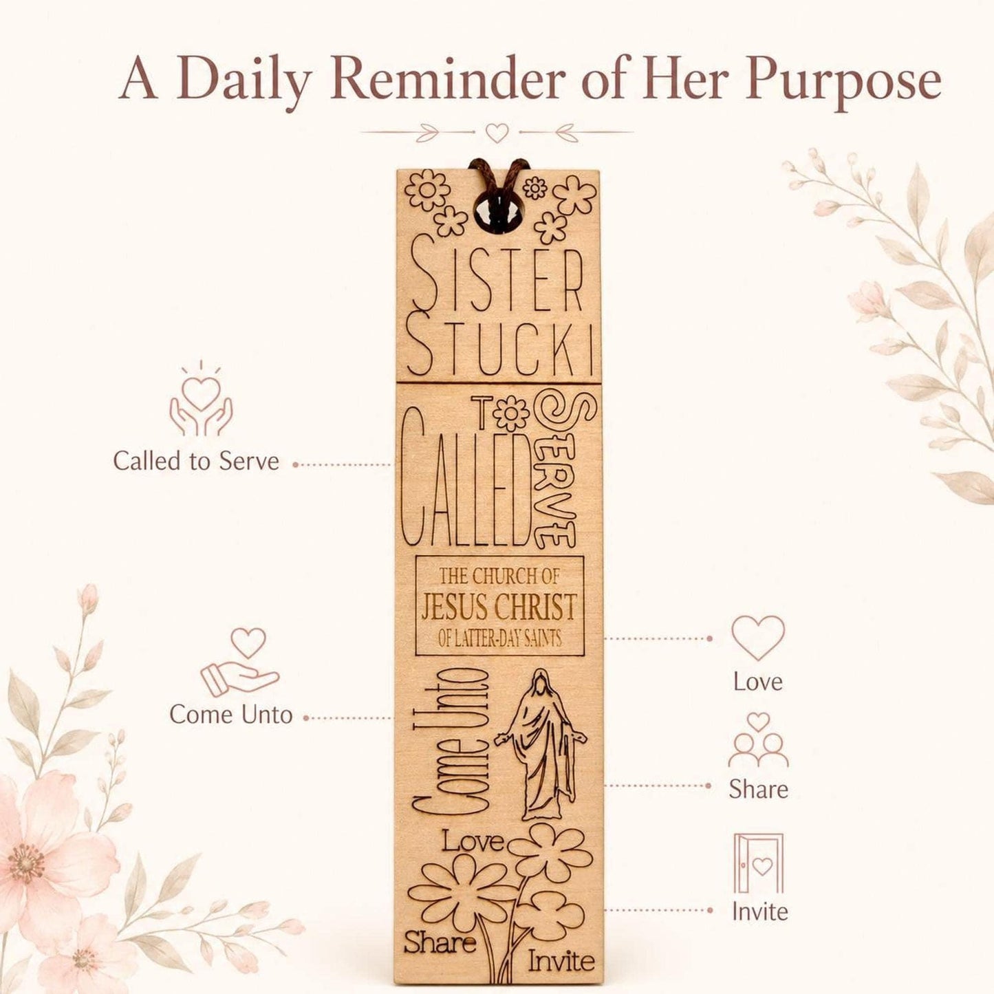 Mission Call Gift Bookmark, Personalized Elder Sister Missionary Wo...
