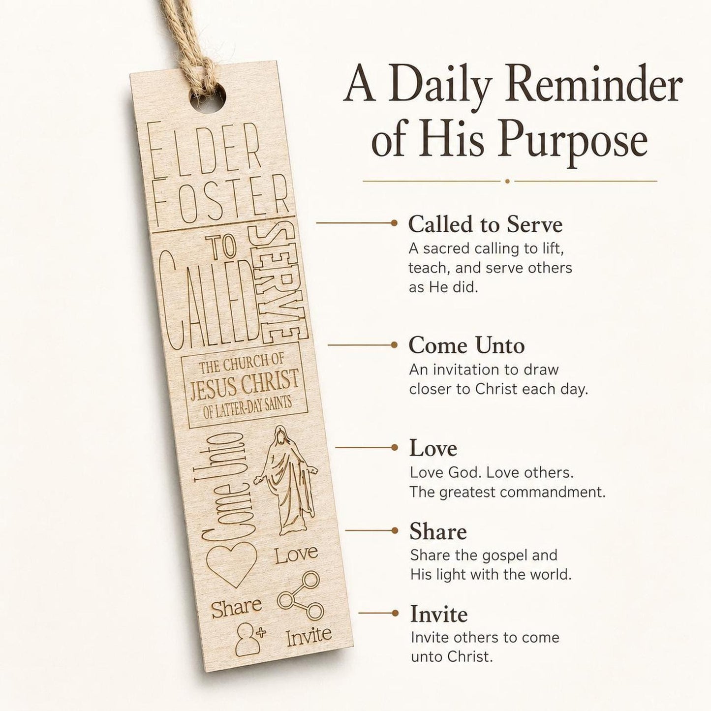 Mission Call Gift Bookmark, Personalized Elder Sister Missionary Wo...
