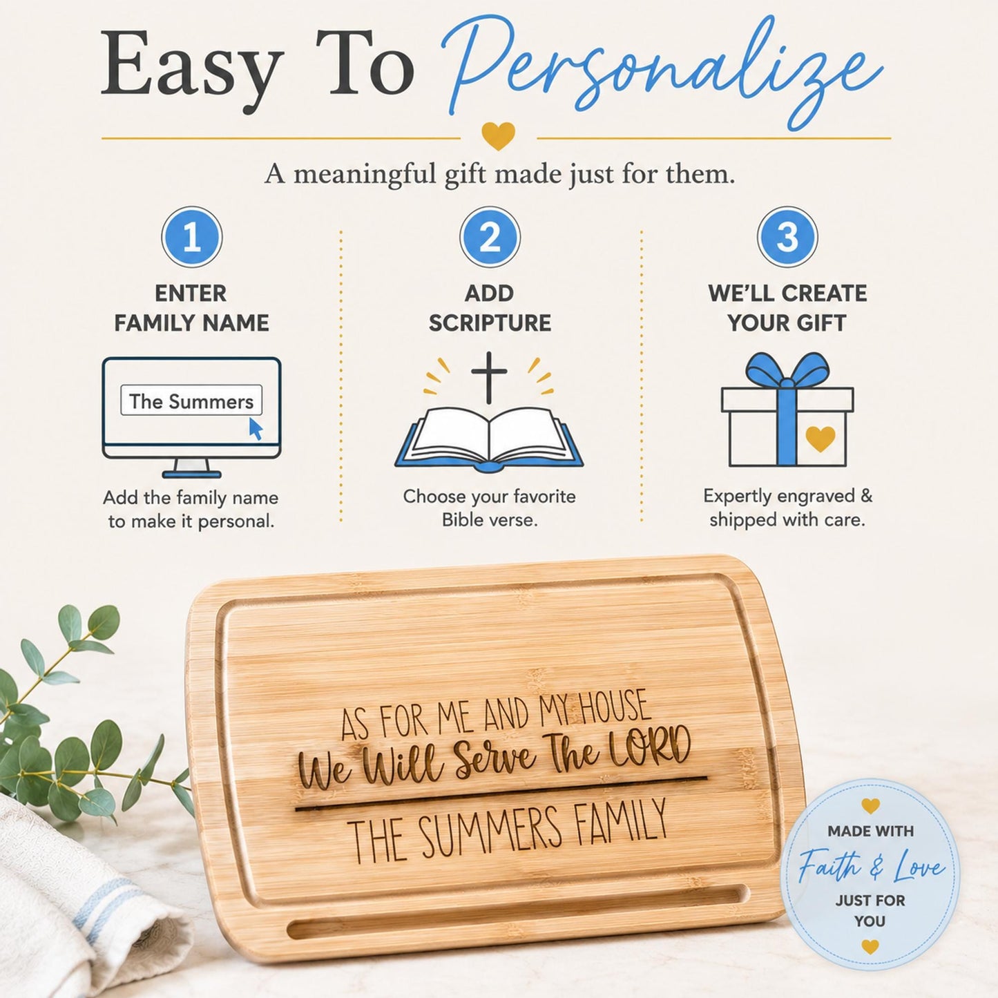 Personalized Bamboo Cutting Board