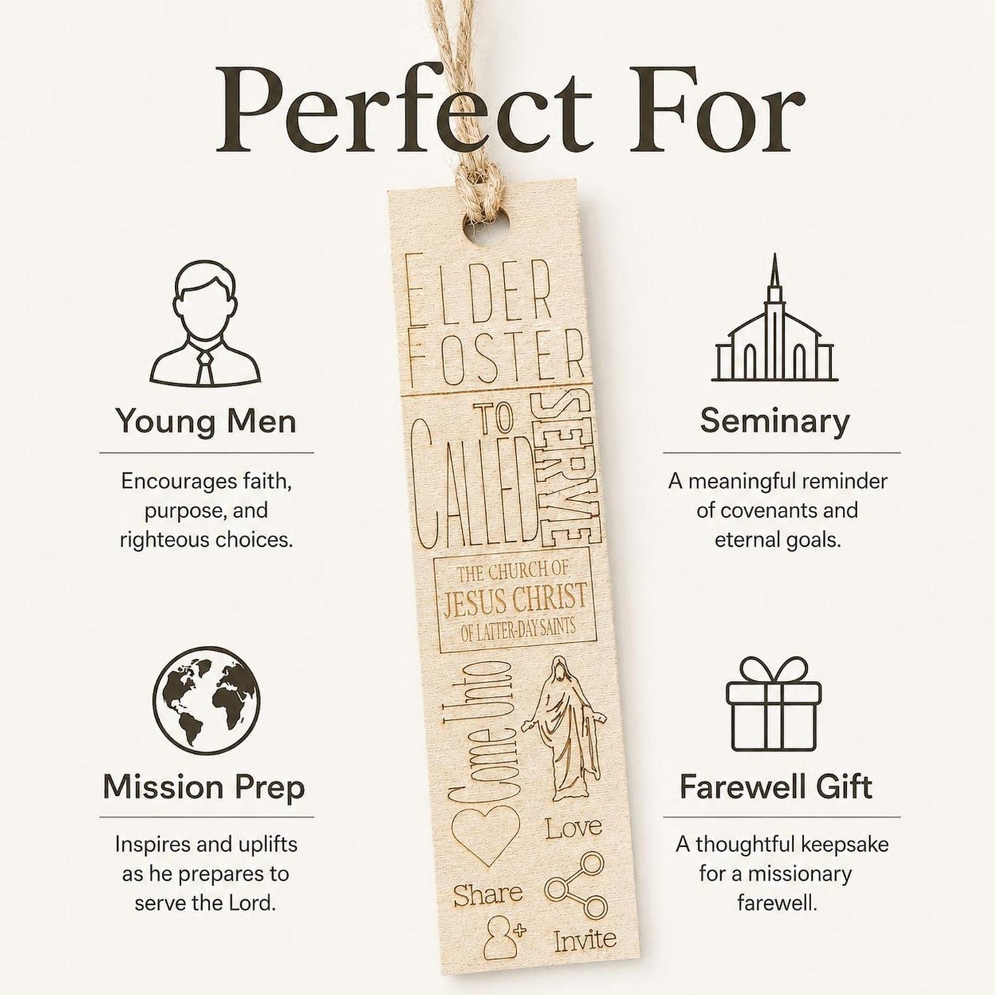 Mission Call Gift Bookmark, Personalized Elder Sister Missionary Wo...