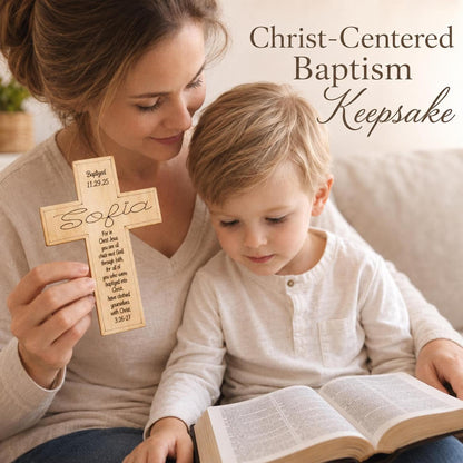 Personalized Baptism Cross Magnet