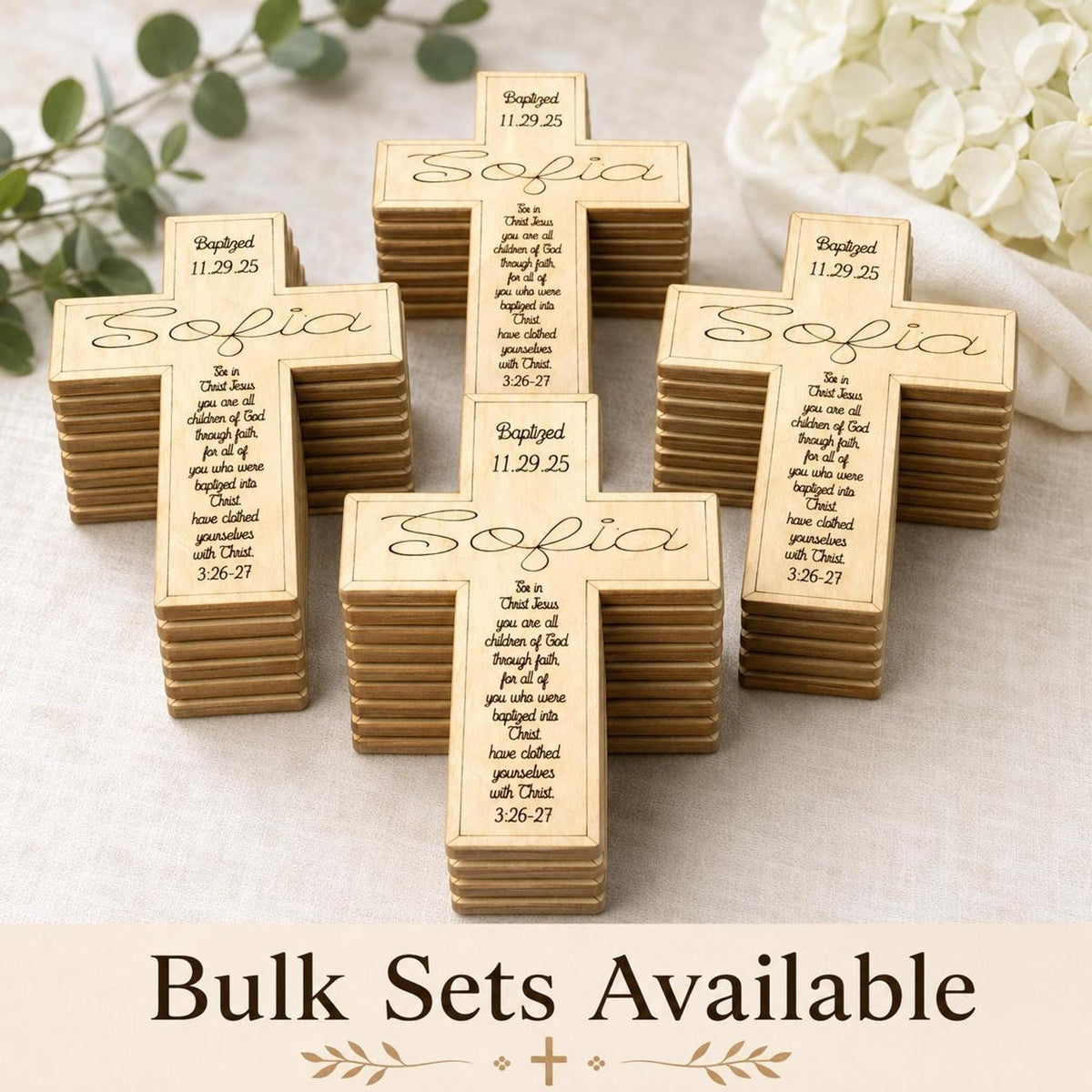 Personalized Baptism Cross Magnet