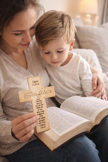 Personalized Baptism Cross Magnet