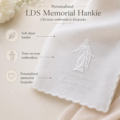 Christus Memorial Handkerchief | Personalized