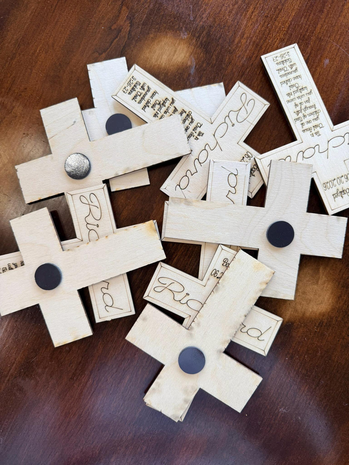 Personalized Baptism Cross Magnet