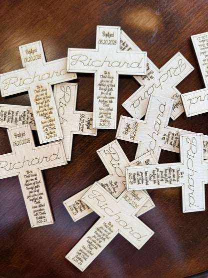 Personalized Baptism Cross Magnet