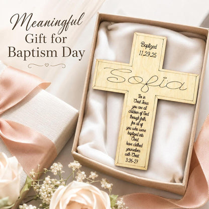 Personalized Baptism Cross Magnet