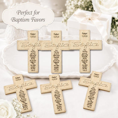 Personalized Baptism Cross Magnet