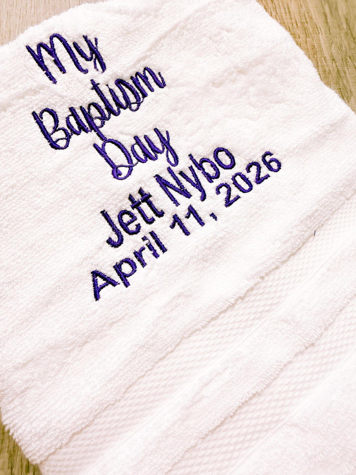 Personalized Baptism Towel for Any Age