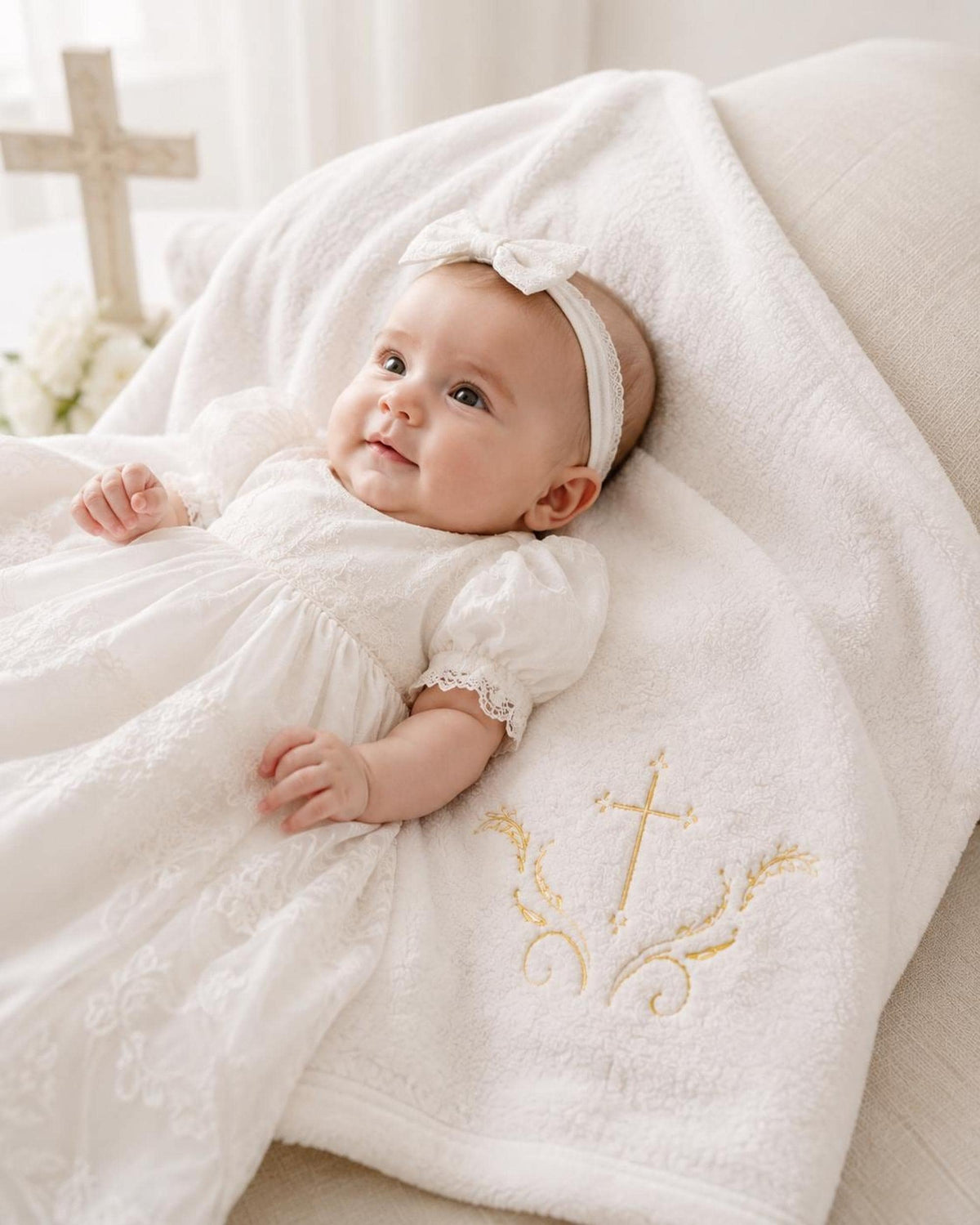 Baby Girl Baptism Blanket | Personalized