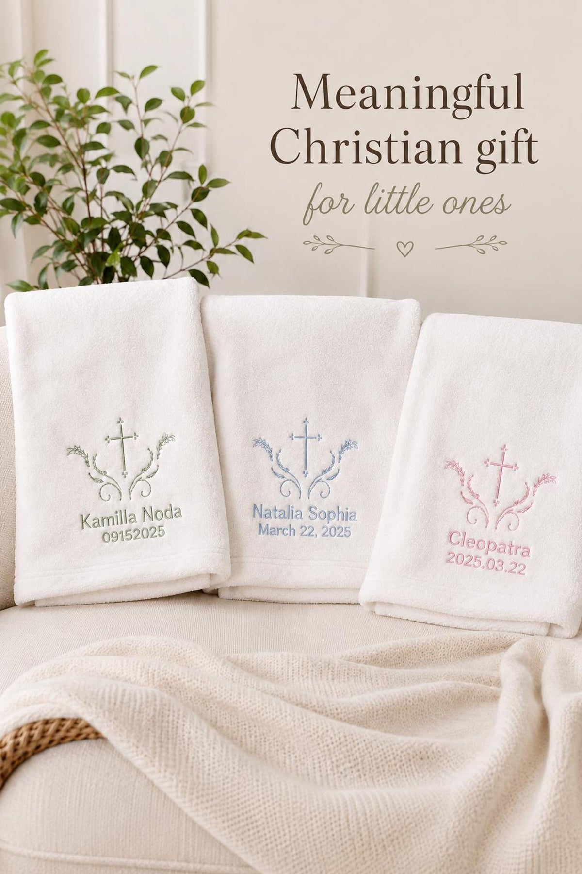 Baby Girl Baptism Blanket | Personalized