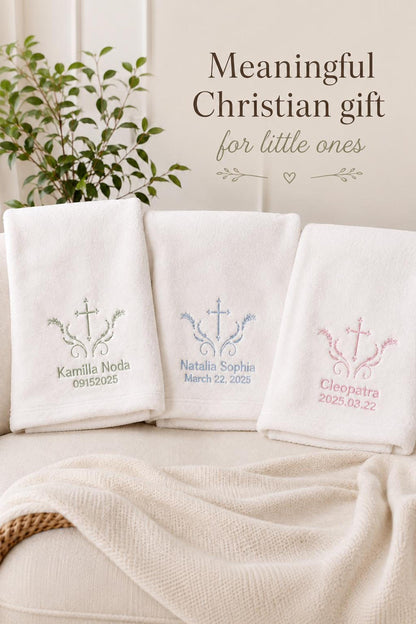 Baby Girl Baptism Blanket | Personalized