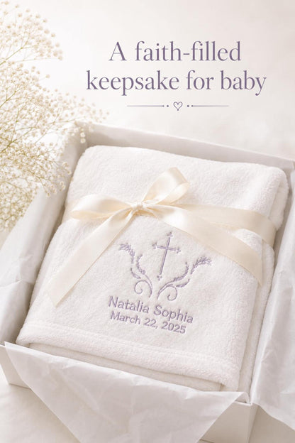 Baby Girl Baptism Blanket | Personalized