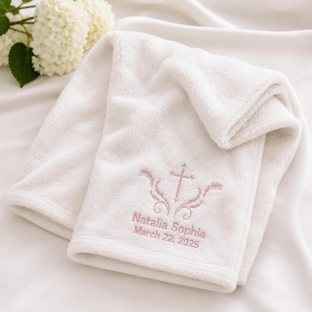 Baby Girl Baptism Blanket | Personalized