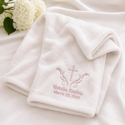 Baby Girl Baptism Blanket | Personalized