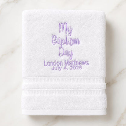 Personalized Baptism Towel for Any Age