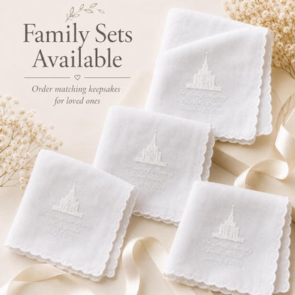 LDS Temple Memorial Handkerchief | Personalized