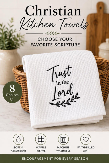 Bible Verse Waffle Weave Tea Towel