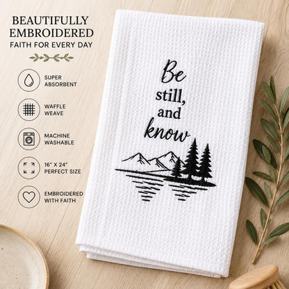 Bible Verse Waffle Weave Tea Towel