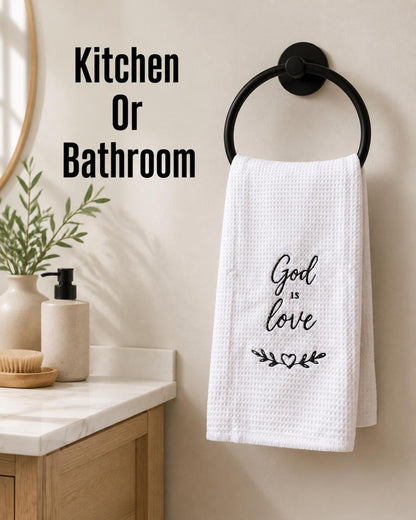 Bible Verse Waffle Weave Tea Towel