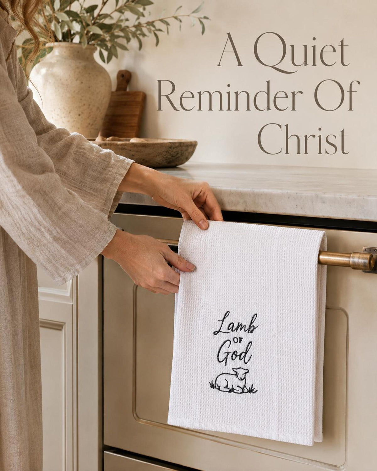 Bible Verse Waffle Weave Tea Towel