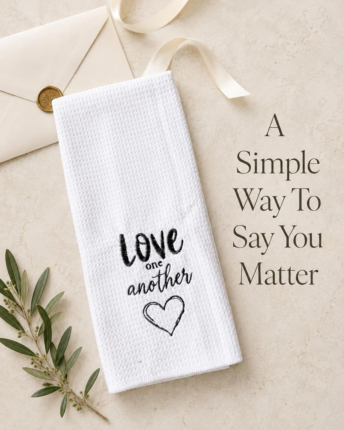 Bible Verse Waffle Weave Tea Towel
