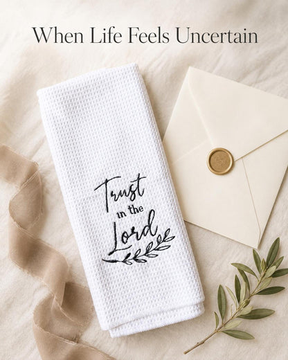 Bible Verse Waffle Weave Tea Towel