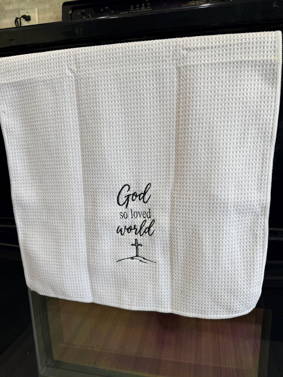 Bible Verse Waffle Weave Tea Towel