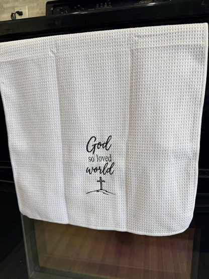 Bible Verse Waffle Weave Tea Towel
