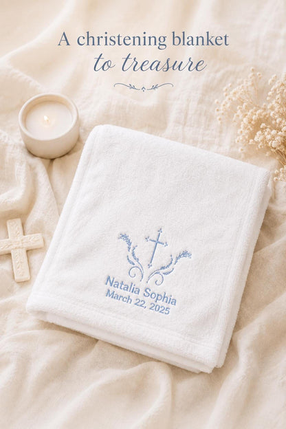 Baby Girl Baptism Blanket | Personalized