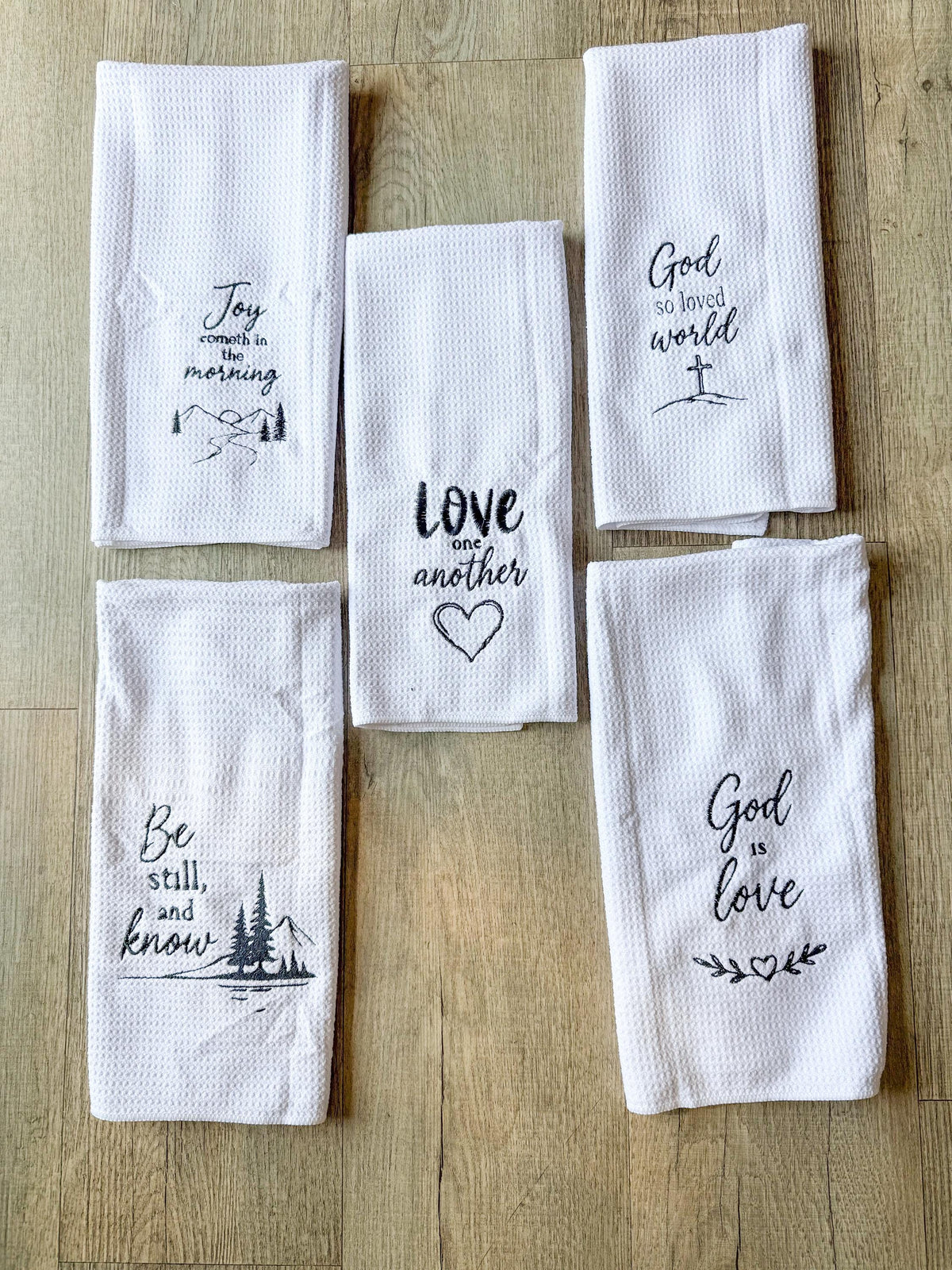 Bible Verse Waffle Weave Tea Towel