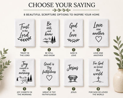 Bible Verse Waffle Weave Tea Towel