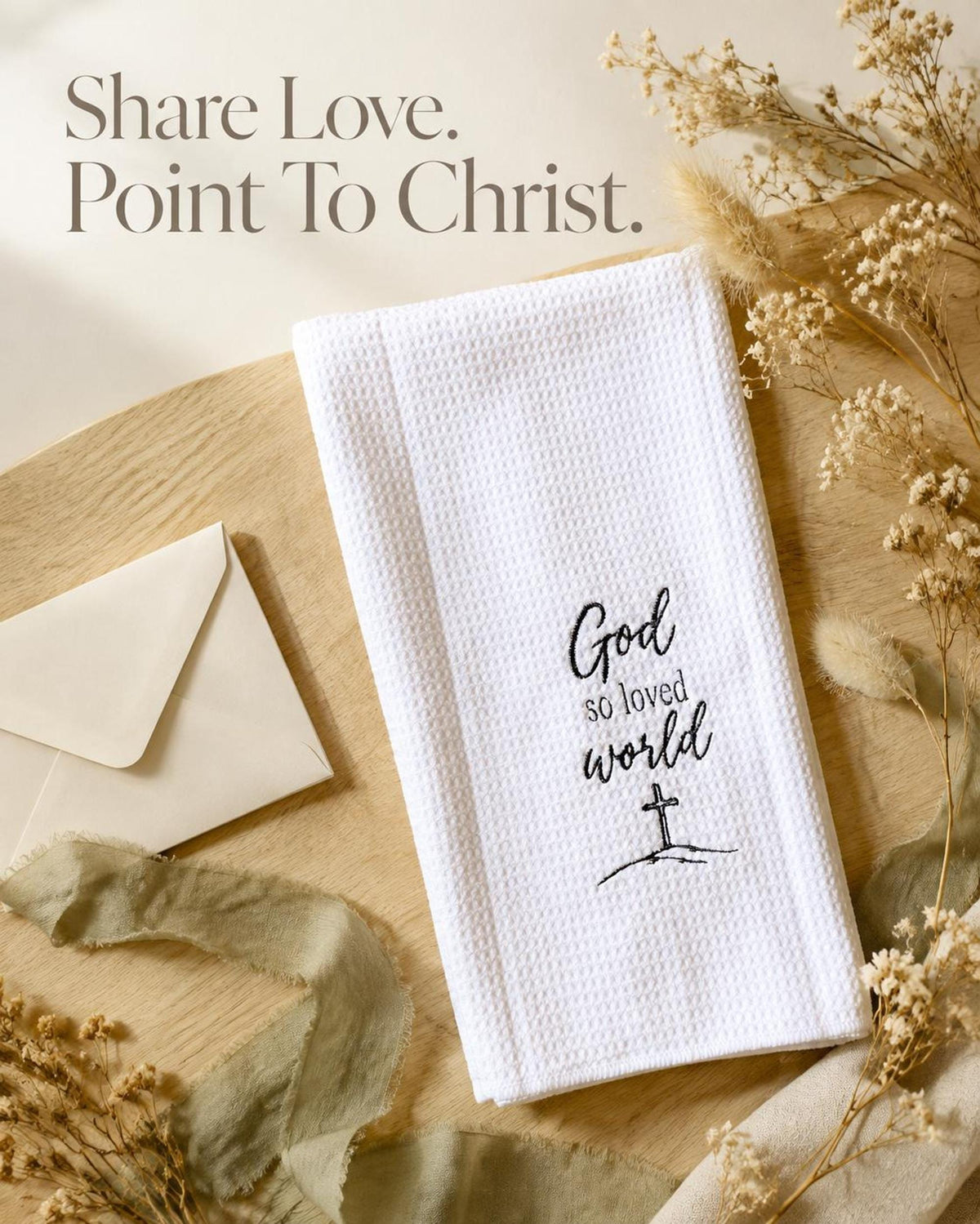Bible Verse Waffle Weave Tea Towel