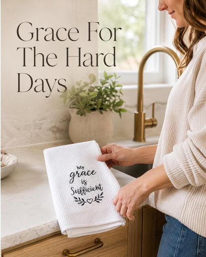 Bible Verse Waffle Weave Tea Towel