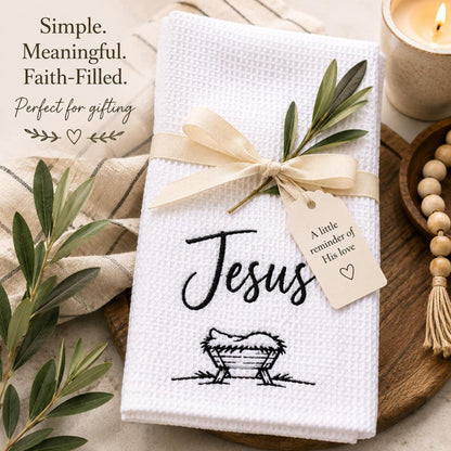 Bible Verse Waffle Weave Tea Towel