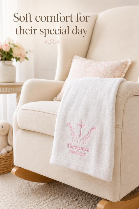 Baby Girl Baptism Blanket | Personalized
