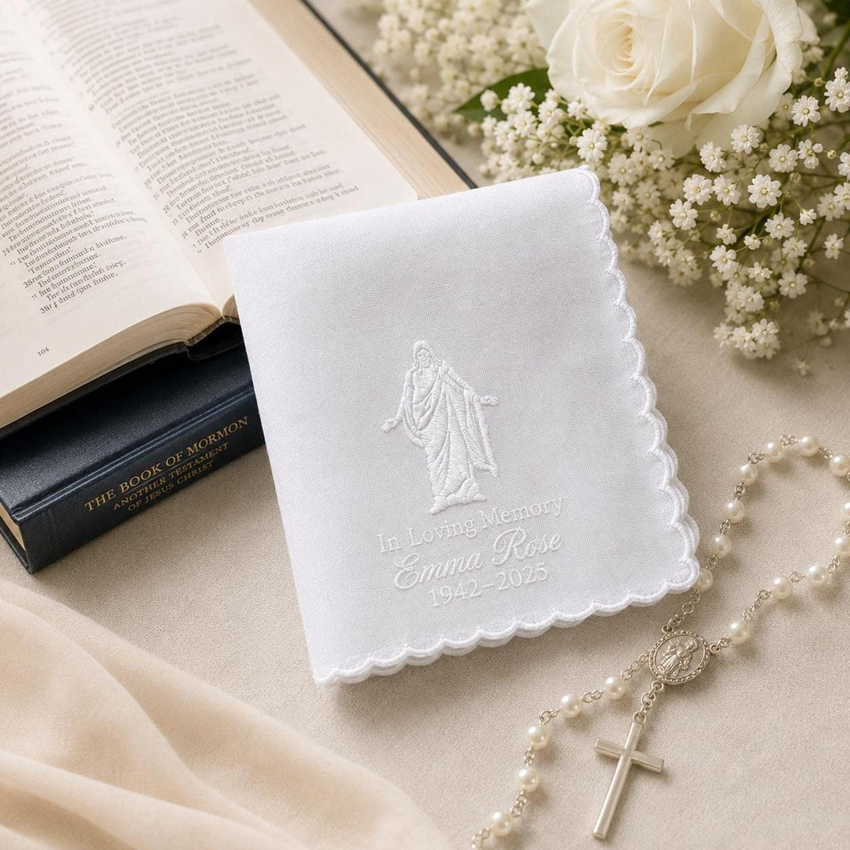 Christus Memorial Handkerchief | Personalized