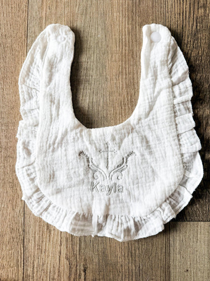 Personalized Baptism Bib & Burp Cloth