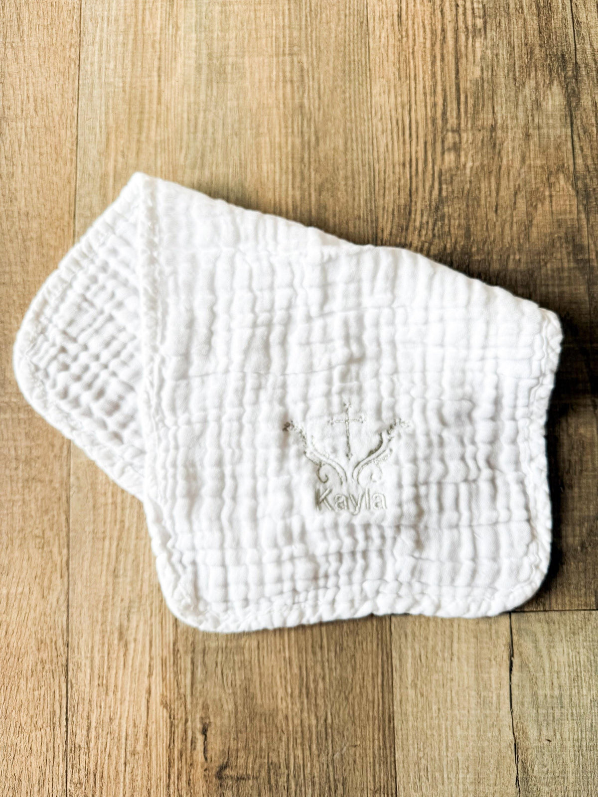 Personalized Baptism Bib & Burp Cloth