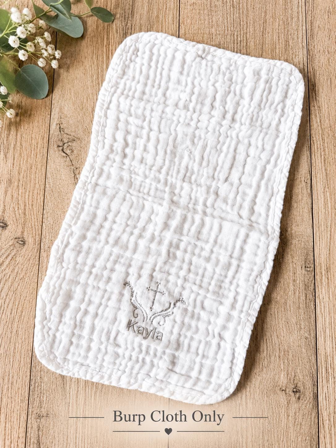 Personalized Baptism Bib & Burp Cloth
