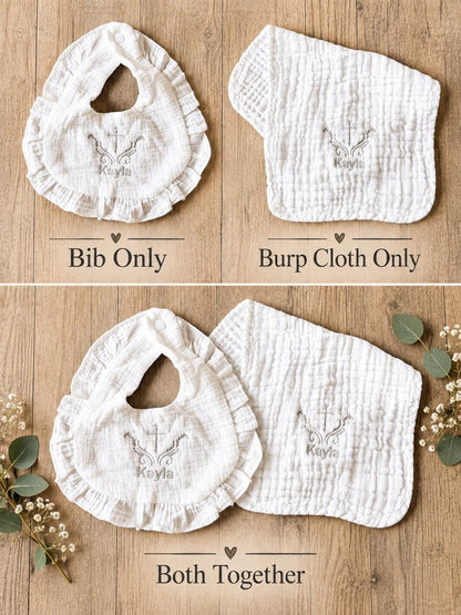 Personalized Baptism Bib & Burp Cloth