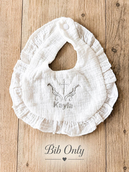 Personalized Baptism Bib & Burp Cloth