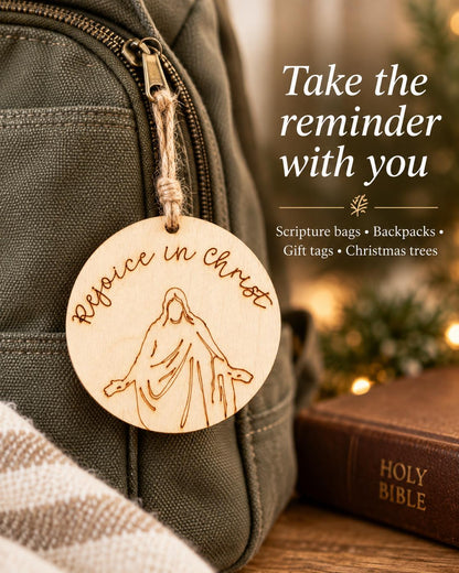 Rejoice in Christ Script Ornament