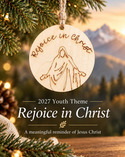 Rejoice in Christ Script Ornament